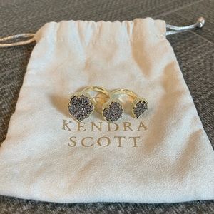 Kendra Scott Naomi Ring; gold with platinum drusy stones! S/M